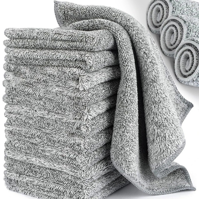 ผ้าทําความสะอาดไมโครไฟเบอร์-เศษผ้าครัวดูดซับ-ผ้าเช็ดจานหนา-ผ้าขนหนูทําความสะอาดในครัวเรือน