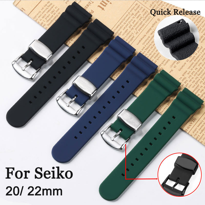 สายนาฬิกาซิลิโคนอ่อนโลโก้ 20 มม. 22 มม. สําหรับ ไซโก้ ดําน้ํา Skx007 Skx009 ทูน่า เร็ว ปล่อย ยางกันน้ํานาฬิกาธุรกิจผู้ชายผู้หญิงสร้อยข้อ