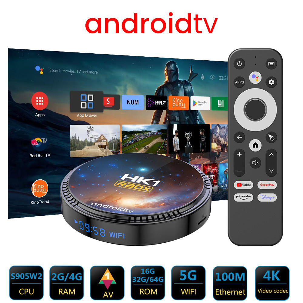 HK1 rbox w2t เครือข่าย set-top box TV Box 4K HD s905w2 Android TV เสียงรีโมทคอนโทรล