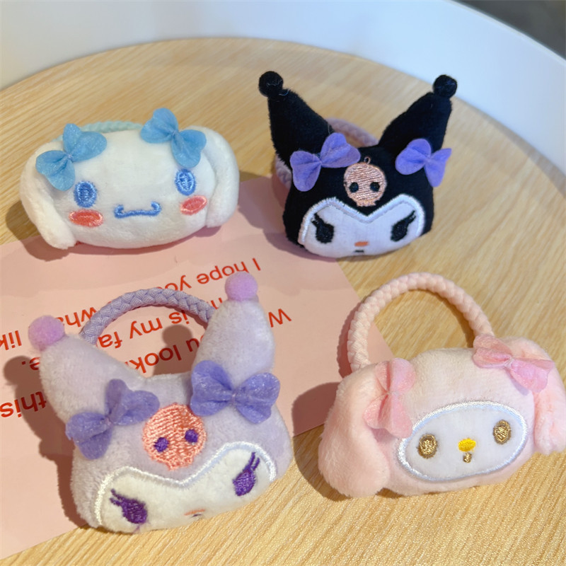 ใหม่การ์ตูนสัตว์เชือกผมญี่ปุ่นที่เรียบง่ายโบว์คู่ ทํานอง แหวนผม อิน ไม่เจ็บผมเชือกยืดหยุ่นอุปกรณ์ผม