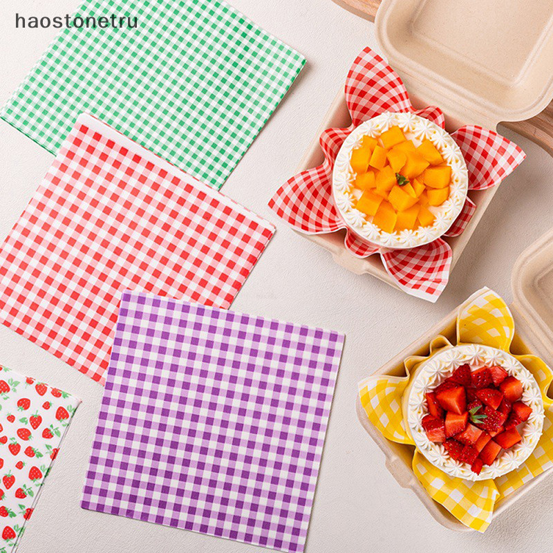 Ost 100pcs กระดาษทนน้ํามัน Liners แซนวิชกระดาษห่อ 7 สีกระดาษขี้ผึ้งแผ่นสําหรับ BBQ Picnic Festival Party Fast Food N