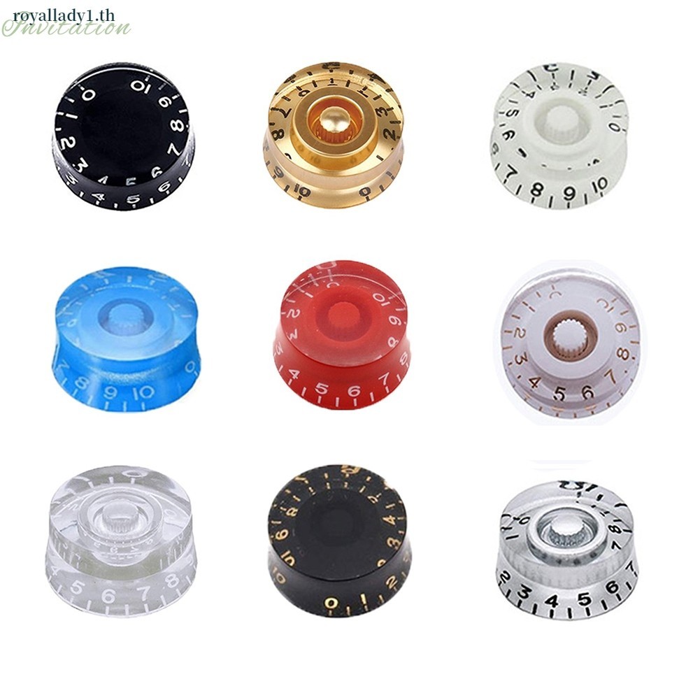 [ในสต็อก] 4 ชิ้นหลายสี LP กีตาร์ไฟฟ้า Volume Tone Knob หมวกด้านบนปุ่มควบคุมความเร็ว