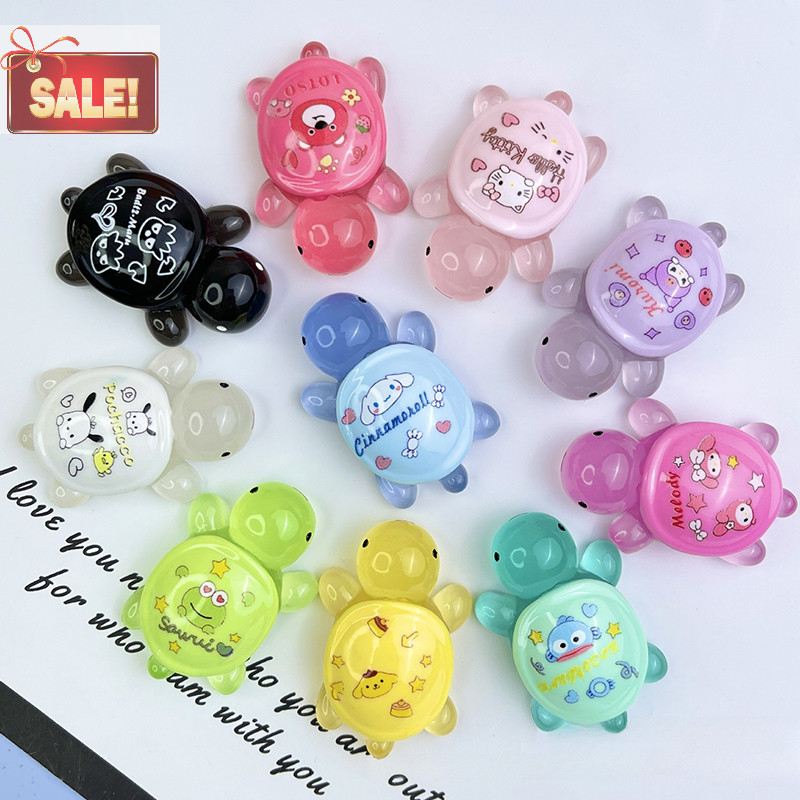 Bl 5 ชิ้น Sanrio เต่าส่องสว่างตกแต่งบ้านภูมิทัศน์งานฝีมือเรซินเต่าเรืองแสงสวนปลา Miniatures เครื่องประดับตกแต่ง A