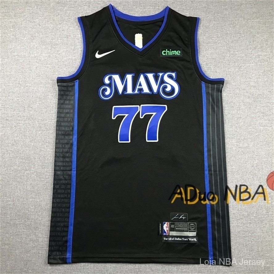 เสื้อบาสเก็ตบอล NBA DALLAS Mavericks Luka donchoić #77 Black swingman City Edition 2024