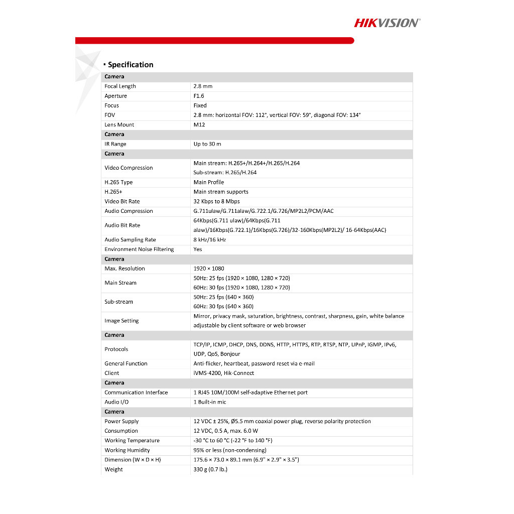 กันโจร HIKVISION NK42W08H SET IP WIFI KIT 2MP DS-2CV1021G1-IDW (2.8mm) 4 ตัว + DS-7108NI-K1/W/M ( 8-