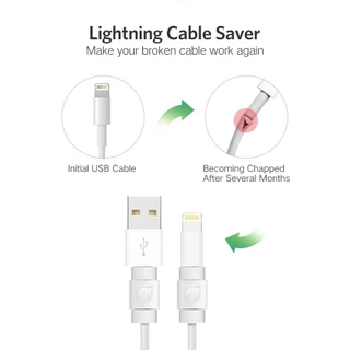 UGREEN รุ่น 40705 ตัวหุ้มสายชาร์จโทรศัทพ์ และแท็บเล็ต แพ็ค 6 ชิ้น Cable Protector, 6 Packed Lightning Cord Saver (White)