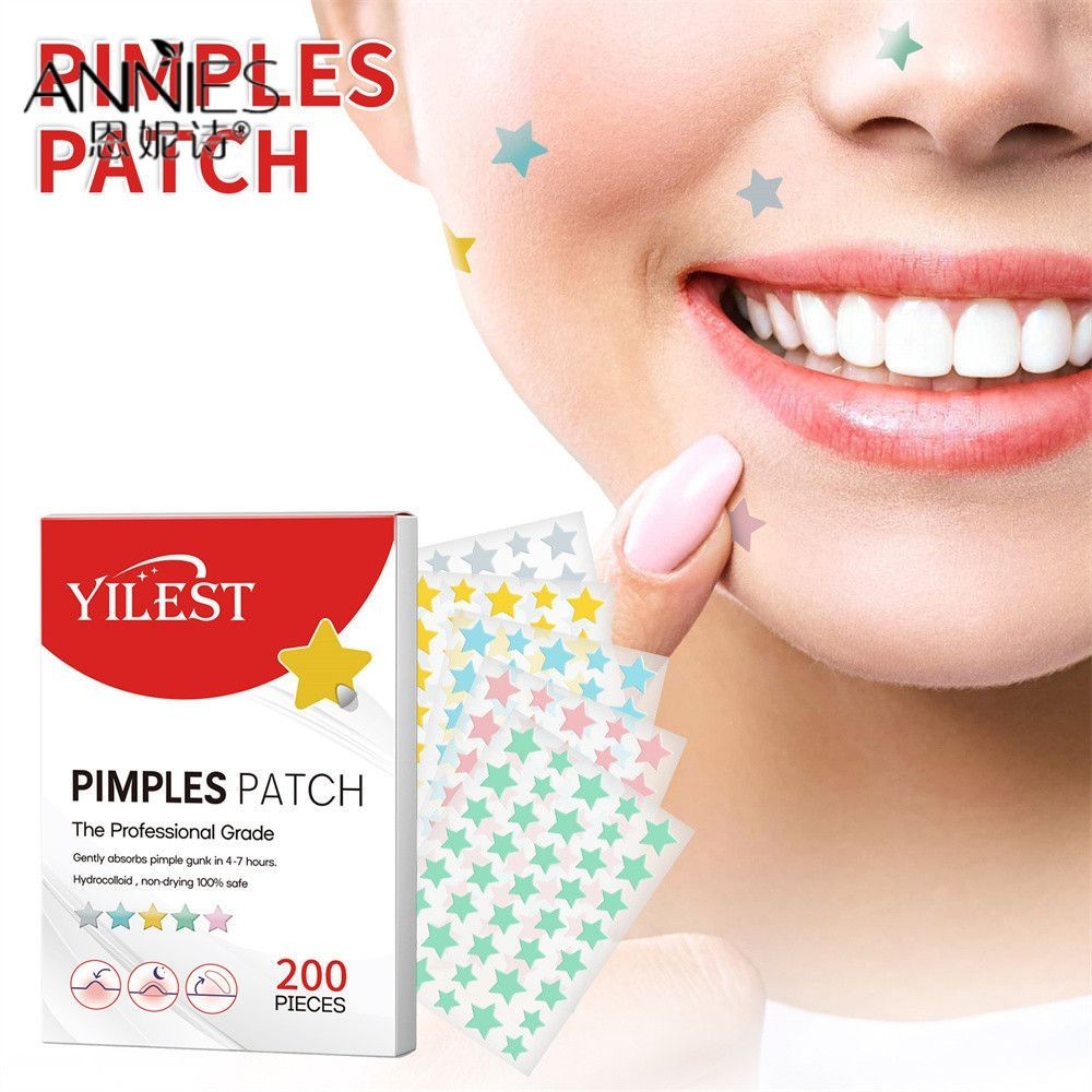 Yilest 200PCS แผ่นแปะสิวพืชธรรมชาติที่มีสีสันสิว Remover Mild และ Non Irritating ครอบคลุมสิวแพทช์ Face Spot ใช้ทุกวันเครื่องมือแต่งหน้าความงาม