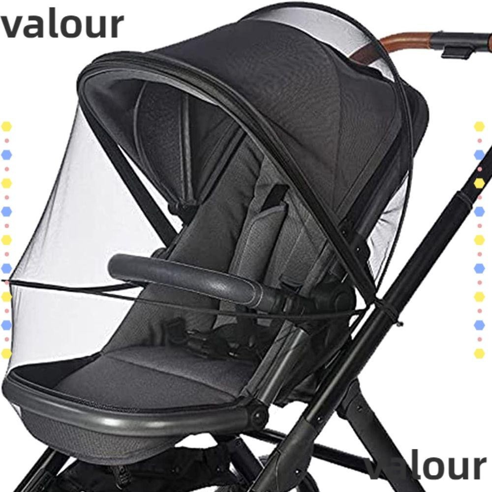 Valour มุ้งตาข่ายกันยุง แมลง พับได้ ระบายอากาศ อุปกรณ์เสริม สําหรับรถเข็นเด็ก 1 ชิ้น