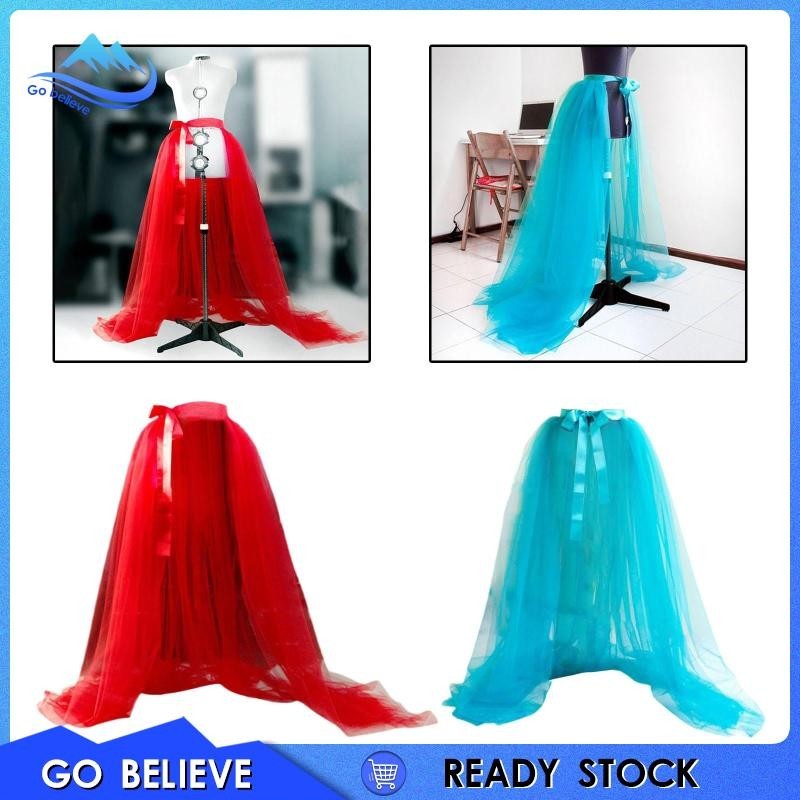 [Highlife1] แฟชั่นผู้หญิงตาข่าย Tulle Tutu กระโปรง, ชุดแม็กซี่สีทึบน้ําหนักเบาสําหรับ