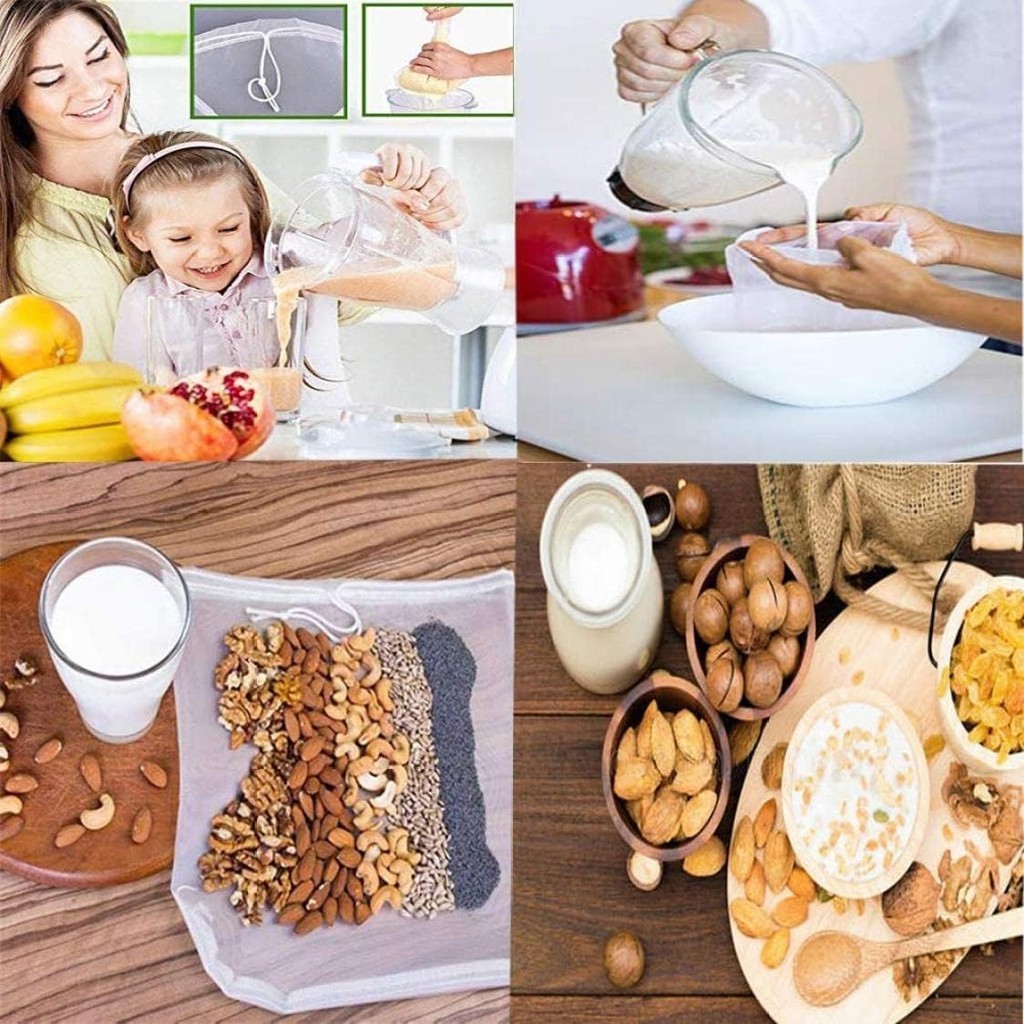 ถุงกรองนมถั่วเหลือง-ถุงความเครียดไนลอนตาข่ายละเอียดแบบใช้ซ้ําได้-กรองอเนกประสงค์สําหรับกรองกากไวน์, เอนไซม์, น้ําผึ้ง, น้ําผัก - รูปที่ 2