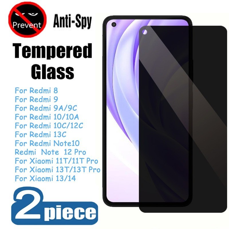 2Pcs ฟิล์มกันเสือก ฟิล์มความเป็นส่วนตัว For Redmi 9A 9C 10A 10C 13C Note 10 11 12Pro Xiaomi 11T 13T Pro 14 ฟิล์มกันมอง