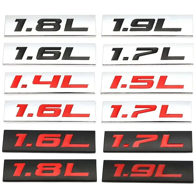 3D Car Rear Back Trunk 1.4L 1.5L 1.6L 1.8L 2.0L 2.2L 2.4L 3.0L 4.0L 5.0L Dispacement Standard Decals