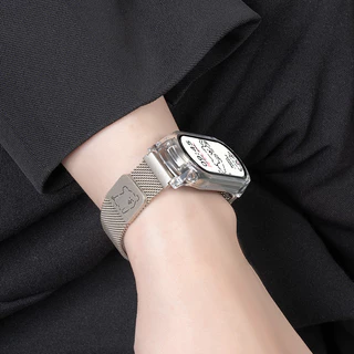 สายสแตนเลสสําหรับ เสี่ยวหมี่ ไมล์ วงดนตรี For 10 9 8 7 6 5 4 3 สมาร์ทนาฬิกา ชาวมิลาน ห่วงสร้อยข้อมือแม่เหล็ก ไมล์ for band 8 7 9 10 สายรัดข้อมืออุป