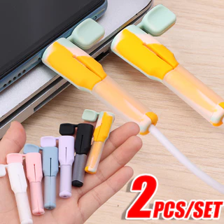 2 ชิ้น/เซ็ต Anti-Break สายฝาครอบป้องกัน - สําหรับ iOS 18W/20W, USB-A, Type-C - Universal สายไฟ Winder Protector - สายชาร์จโทรศัพท์ - สีลูกกวาด, ซิลิโคน, นุ่ม, ทนทาน