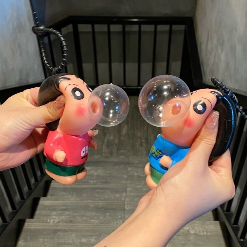 ของเล่นเครยอนชินจังบีบบีบอัดฟองตลกการ์ตูนต่อต้านความเครียดบรรเทานุ่มที่น่าสนใจของขวัญสกุชชี่