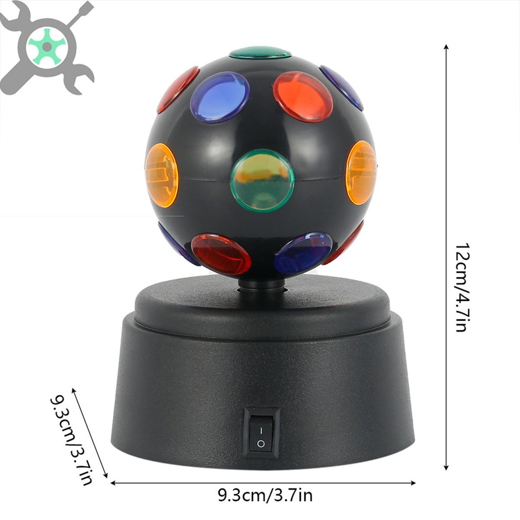 โคมไฟดิสโก้ ลูกบอล RGB ใช้แบตเตอรี่ ขนาดเล็ก สําหรับตกแต่งเวที ปาร์ตี้ดิสโก้ ไฟเวทีบอลแบตเตอรี่ขับเคลื่อนดิสโก้ปาร์ตี้ไฟมินิดีเจลูกไฟกระพริบผล LED Disco Ball Light ไฟLEDหมุนได้360องศา - รูปที่ 7