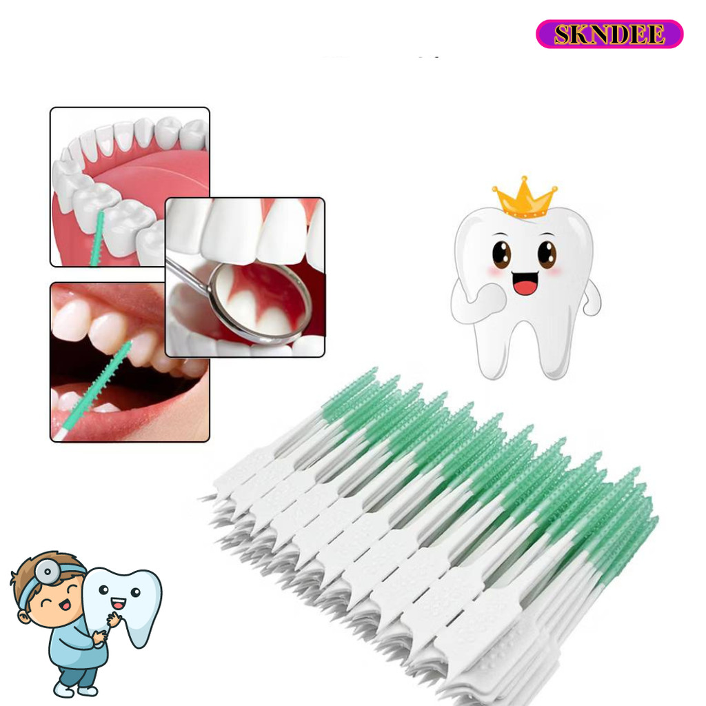 แปรงขัดซอกฟันยาง ไม้จิ้มฟัน นุ่มพิเศษ แปรงซอกฟัน ซิลิโคน 1กล่องมี 20 ชิ้น ขนาด S-M ส่งจาก กทม SKNDEE