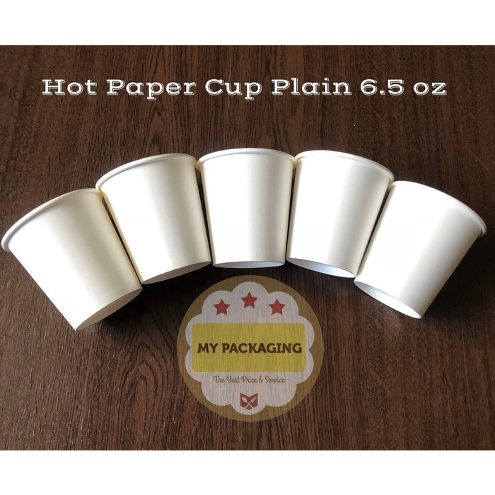 Paper Cup 6.5 oz / Paper Coffee Cup 6.5oz (WITHOUT LID) แพ็คละ -