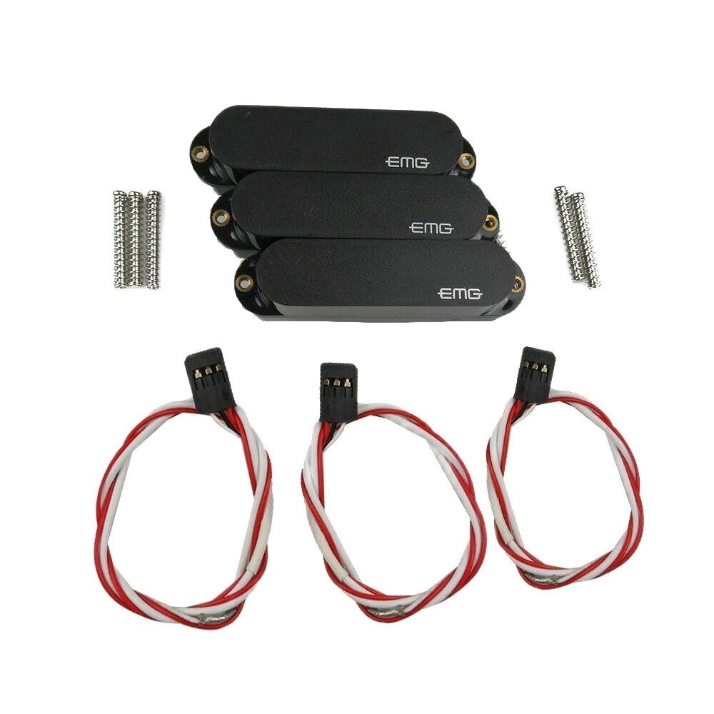 EMG Active Single Coil Guitar Pickup Set สีดําอุปกรณ์กีตาร์คุณภาพสูง
