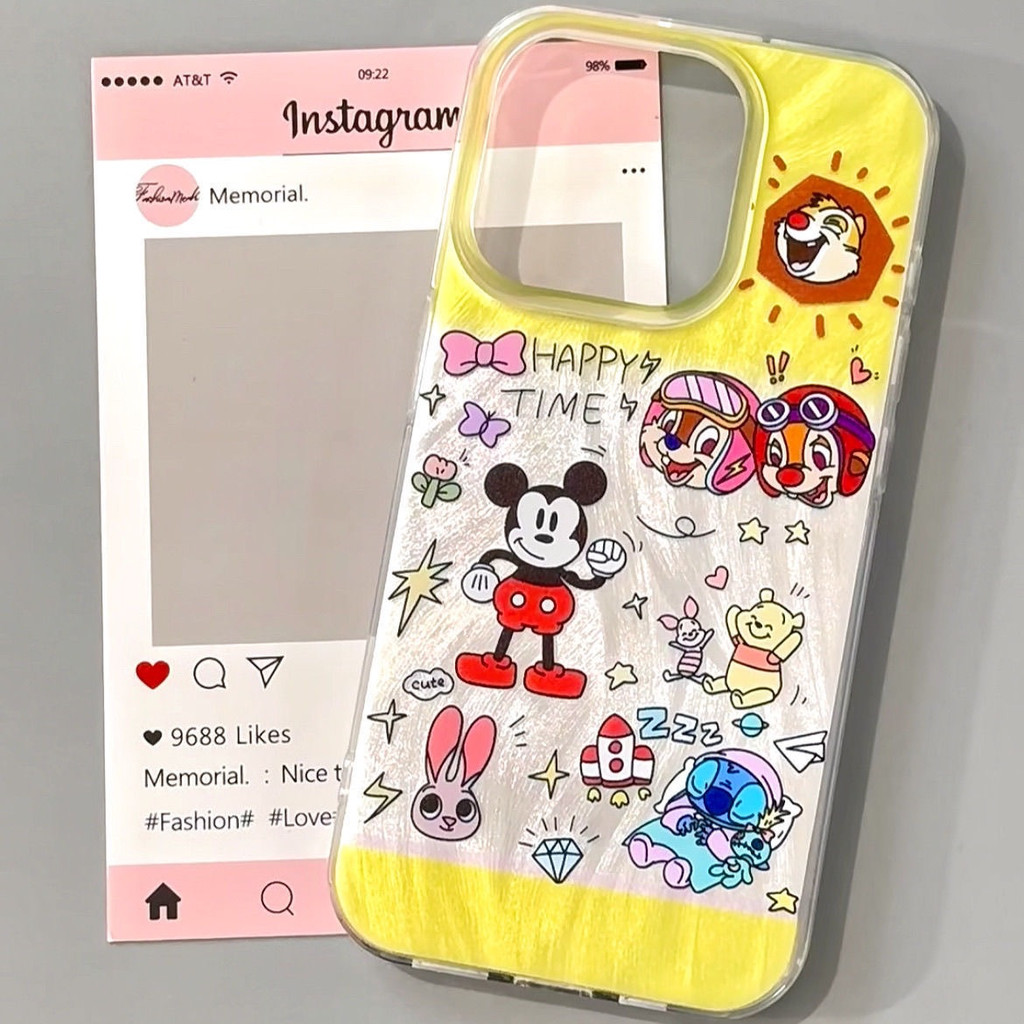 การ์ตูน แฮปปี้ มิกกี้เมาส์ เคสVIVO Y11 Y12 Y15 Y17s Y22 Y27s Y20 Y30 Y20S Y50 Y20i Y36 Y02 Y17 Y21 Y12i