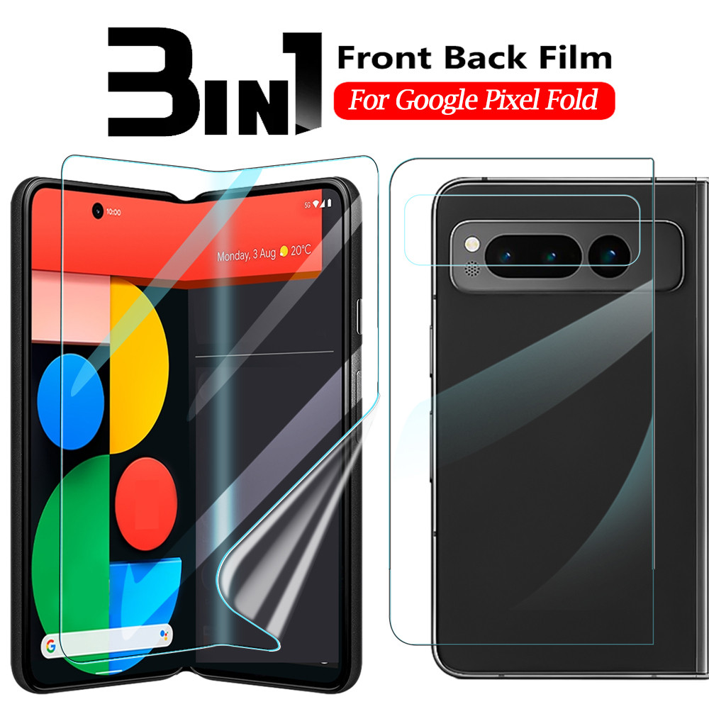 Google PixelFold Pixel9ProFold 1-2 ชุด 999D ด้านหน้าด้านหลัง HD Clear Soft Hydrogel ฟิล์มสําหรับ Goo
