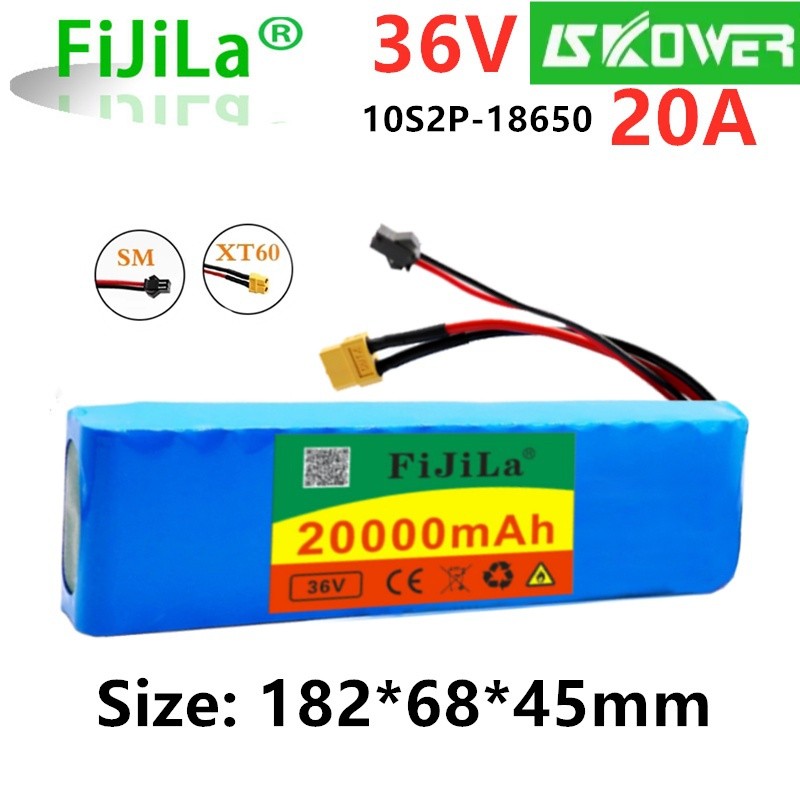 ✿36V 20Ah 18650 lithium battery pack 10S2P 250-500W High Power ebike Battery 20000mAh 42V Electric b