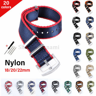 ไนลอน NATO สายนาฬิกา 18 มม.20 มม.22 มม.ลายผ้าใบ ZULU สายนาฬิกาทหารเปลี่ยนสายรัดข้อมือผู้ชายผู้หญิงกีฬาผ้าสร้อยข้อมือ