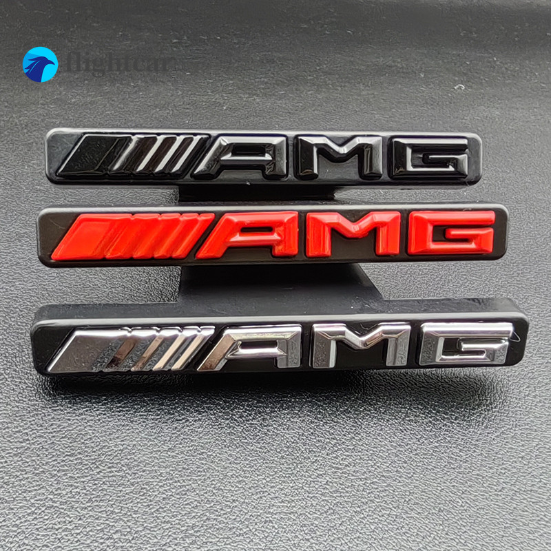 3d ABS จัดแต่งทรงผมรถ AMG โลโก้ด้านหน้าสัญลักษณ์ Grille Badge สําหรับ Mercedes Benz GLC Class W204 W205 W212 W213 GT AMG สติกเกอร์อุปกรณ์เสริม