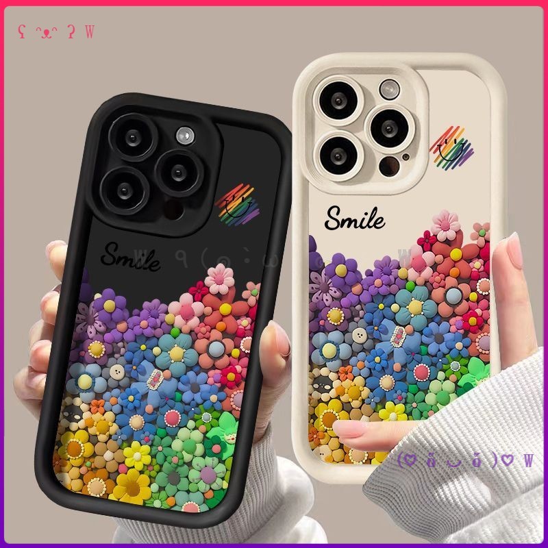 SAMSUNG สําหรับsamsung A55 A54 A53 A52 A51 A71 A35 A34 A32 A31 A30 A25 A24 A23 A22 A20 J7 Prime 4G 5Gที่มีสีสันตุ๊กตาสายรุ้งดอกไม้Anti-Dropโทรศัพท์มือถือป้องกันกรณี
