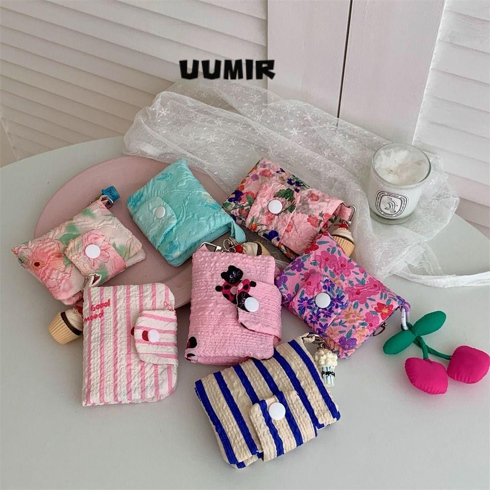 UUMIR กระเป๋าสตางค์, กระเป๋าใส่เหรียญลายดอกไม้ขนาดเล็ก, กระเป๋าเก็บผ้าการ์ตูนผู้หญิงเด็กผู้หญิง