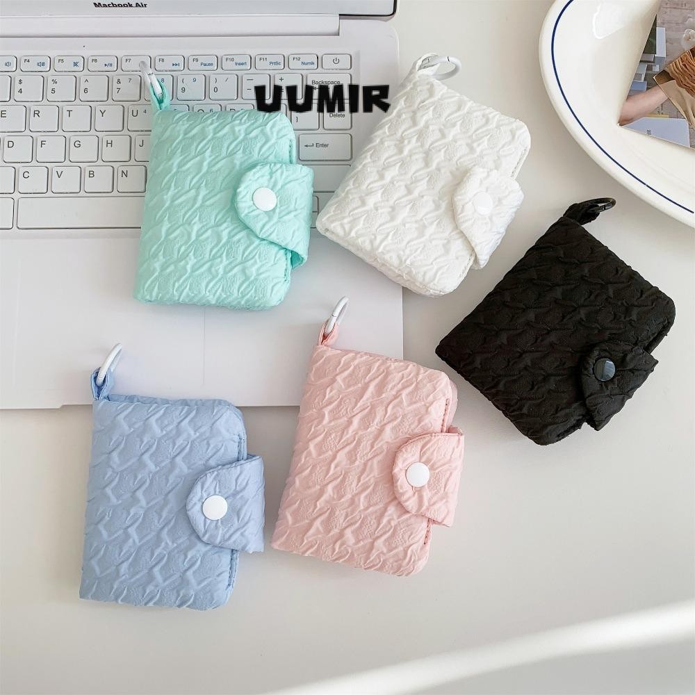 UUMIR กระเป๋าใส่เหรียญความจุขนาดใหญ่หลายชั้นกระเป๋าบัตรกระเป๋าสตางค์ผู้ถือบัตรแพคเกจย่นจี้ถุงเก็บขนาดเล็ก