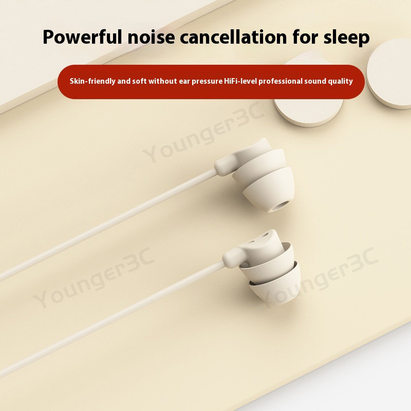 Made สําหรับ Sleep In Ear หูฟังพร้อมไมโครโฟนซิลิโคนอ่อนนุ่ม Sleeping แบบมีสาย ControlHeadset ประเภท C 3.5 มม.HiFi Heavy Bass หูฟังเสียง