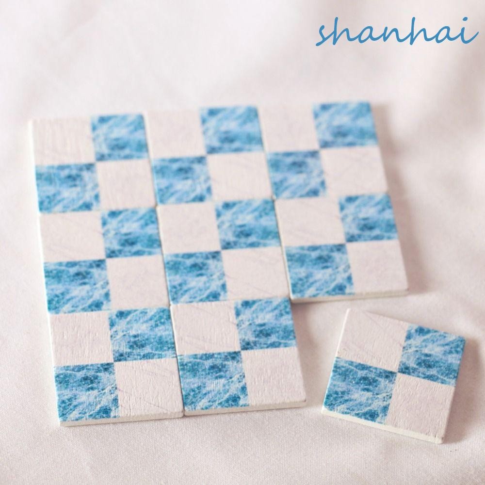 Shanhai 9 ชิ้น/เซ็ต DollHouse ไม้ชั้น,สแควร์บ้านตุ๊กตาอุปกรณ์เสริม 1:6/1:12 บ้านตุ๊กตาเฟอร์นิเจอร์,ไม้บล็อกแกล้งเล่น DIY OB11 บ้านตุ๊กตากระเบื้องผนังเด็ก/เด็ก/เด็กวัยหัดเดิน