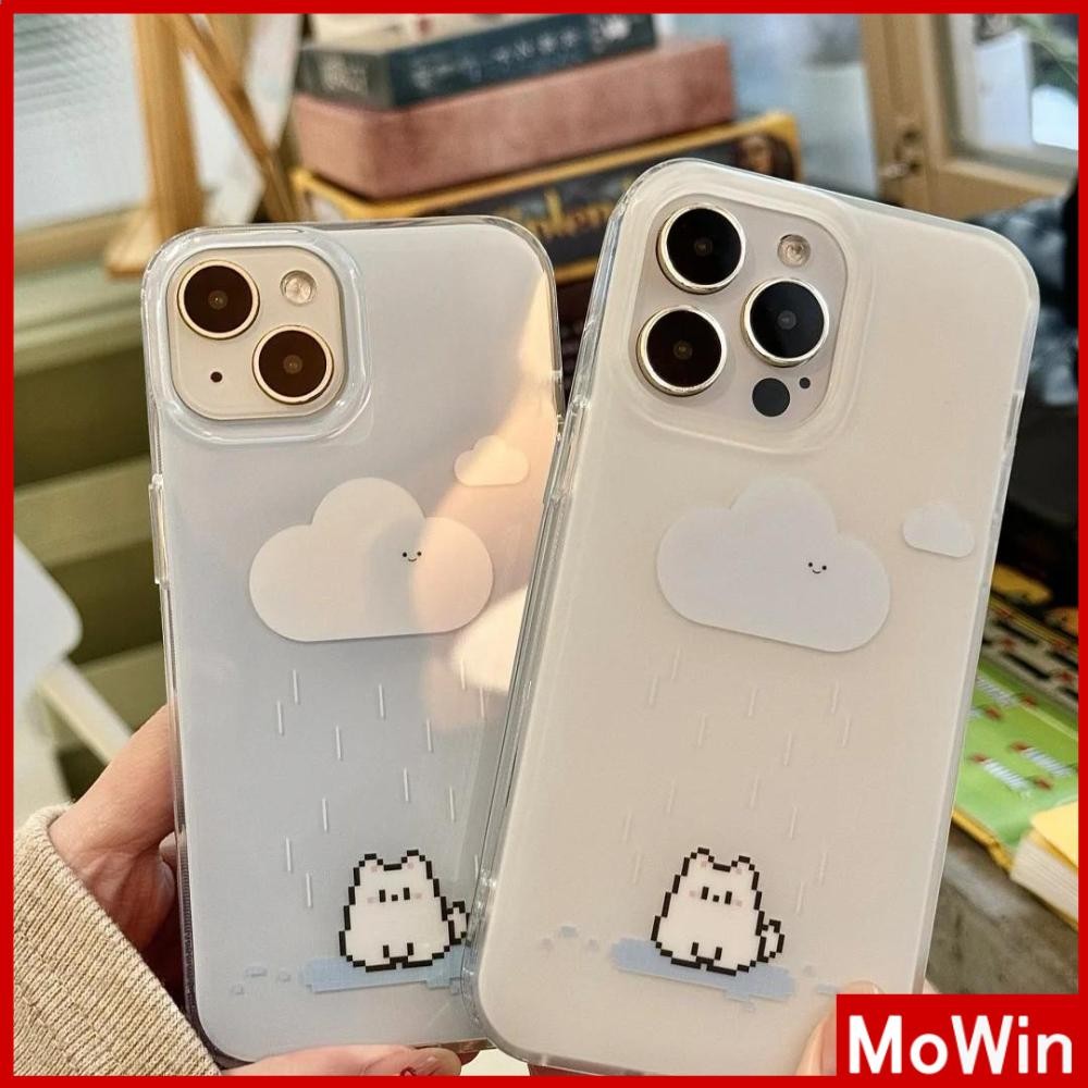 Mowin - สำหรับ iPhone 16 Pro Max iPhone 11 Case เคสใส TPU การ์ตูนสีสันสดใสน่ารักของเมฆและแมว iPhone 14 Pro max iPhone 14 13 Pro max 12 11 XR XS 7 8Plus max XS XR