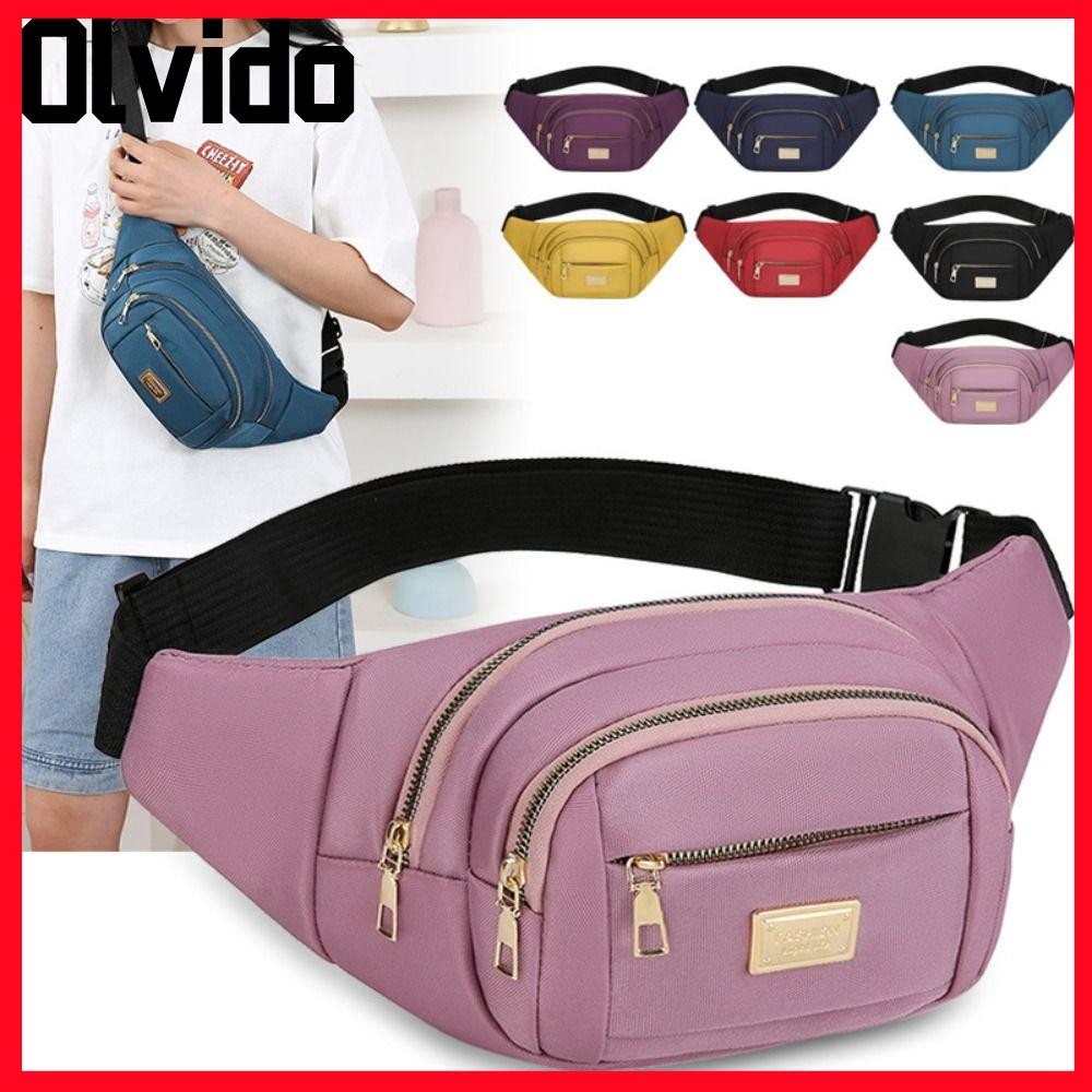 กระเป๋าคาดเอว OLVIDO, ผ้า 7 สี กระเป๋าคาดหน้าอกผู้หญิง, กระเป๋าคาดเอวกระเป๋าหลายช่องมัลติฟังก์ชั่นแฟชั่น