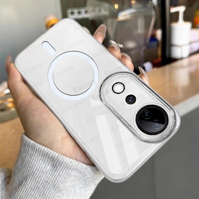 เคสโทรศัพท์ VIVO V40 5G V2348 V40 Pro V2347 กล้องปกป้องสีสันพร้อมสติกเกอร์แม่เหล็ก
