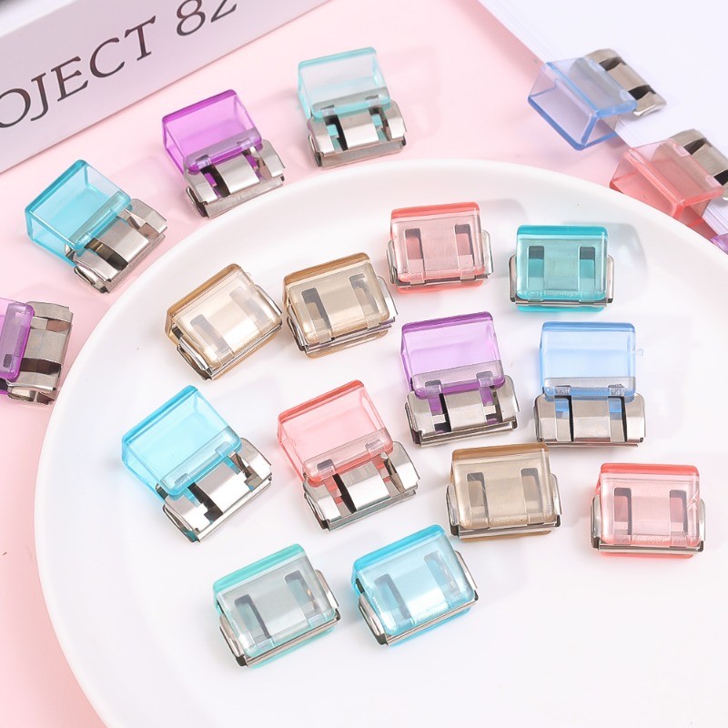 คลิปดัชนีแฟ้มพลาสติกสีสันสดใส 10 ชิ้น - คลิป Pusher Binder ที่เรียบโปร่งใส - โฟลเดอร์คัดแยกเอกสารโรงเรียนสํานักงาน