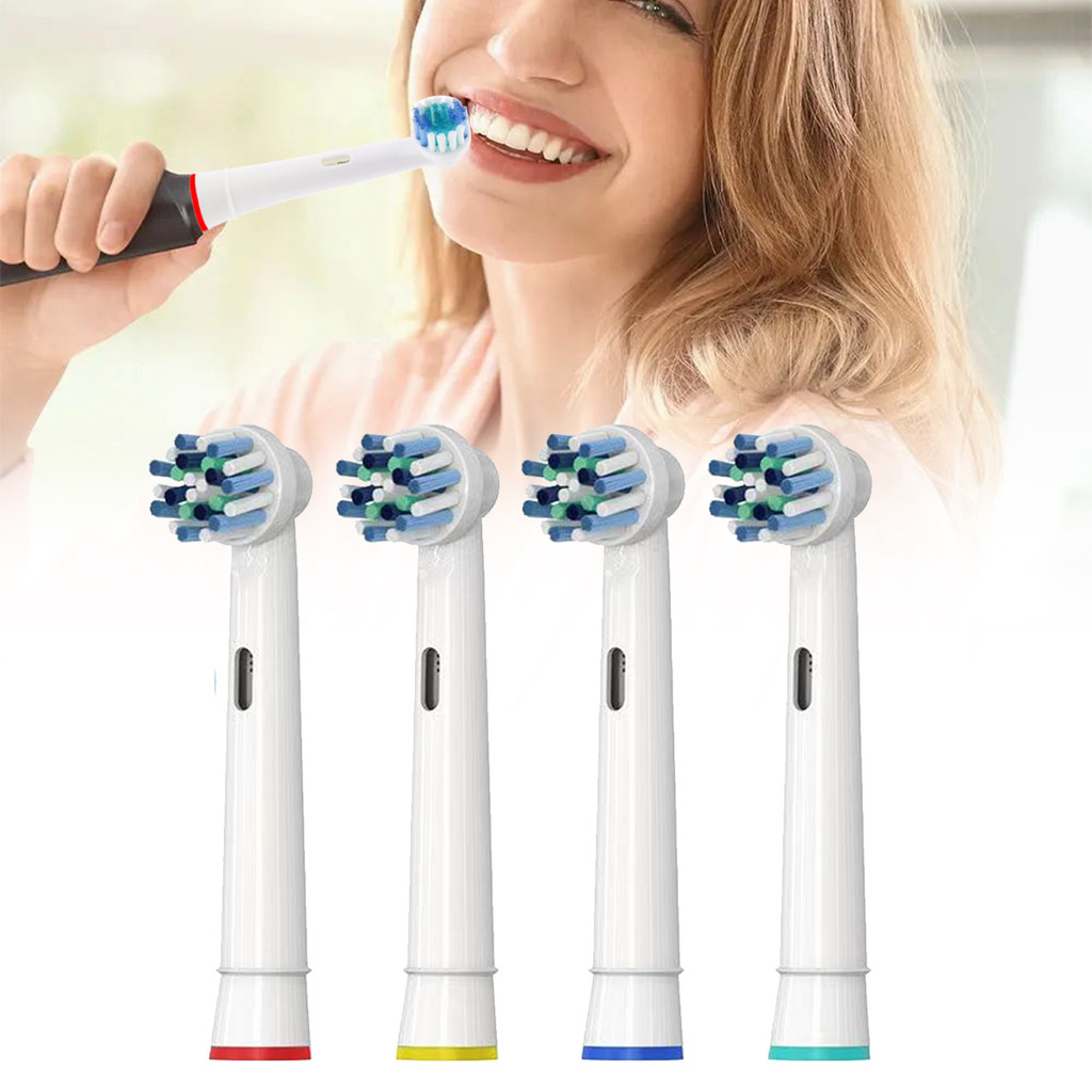 4 ชิ้นอัพเกรดหัวแปรงสําหรับแปรงสีฟันไฟฟ้า Oral-B Fit ใช้งานร่วมกับแปรงสีฟันไฟฟ้า Braun Oral B ส่วนใหญ่