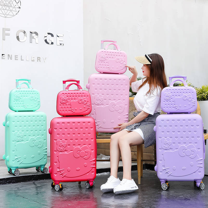 กระเป๋าใส่รหัสผ่านผู้หญิงยอดนิยมในเน็ตกระเป๋าเดินทาง Ktcat wjhong Cartoon inch 24 tracket tracket tracket 20 inch Small