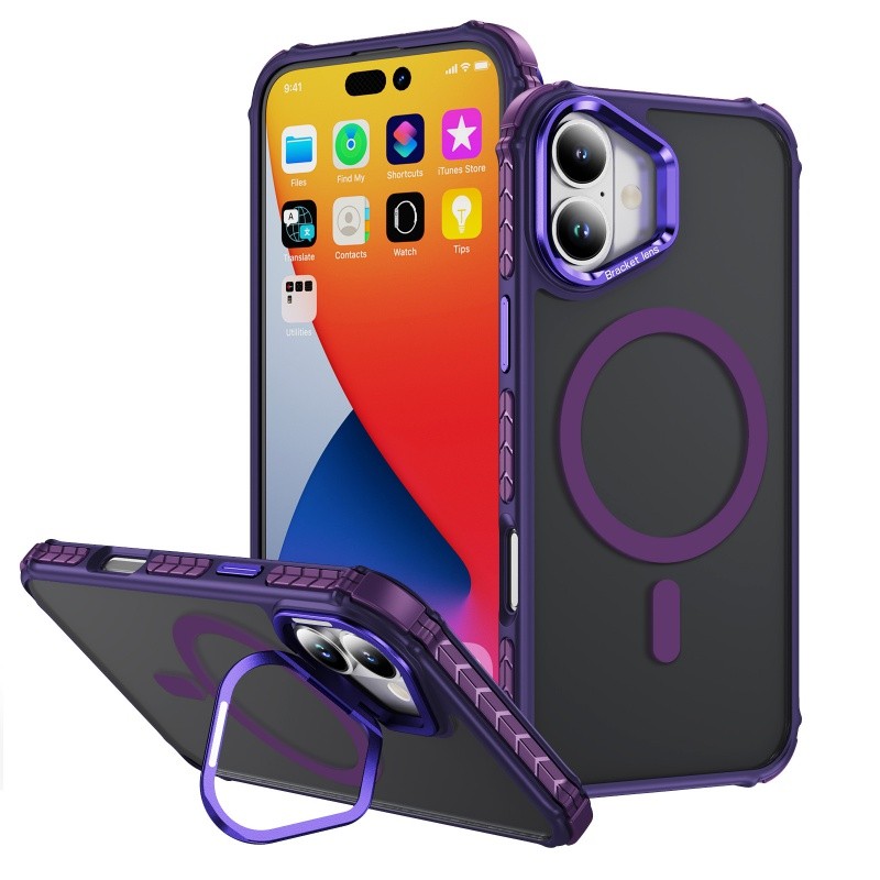 หรูหราเคลือบแม่เหล็กโลหะที่มองไม่เห็นเลนส์ยึดกรณีโทรศัพท์สำหรับ iPhone 16 15 14 13 12 PROMAX พลัส11ไร้สายชาร์จวางคุ้มครองฮาร์ดปกหลัง