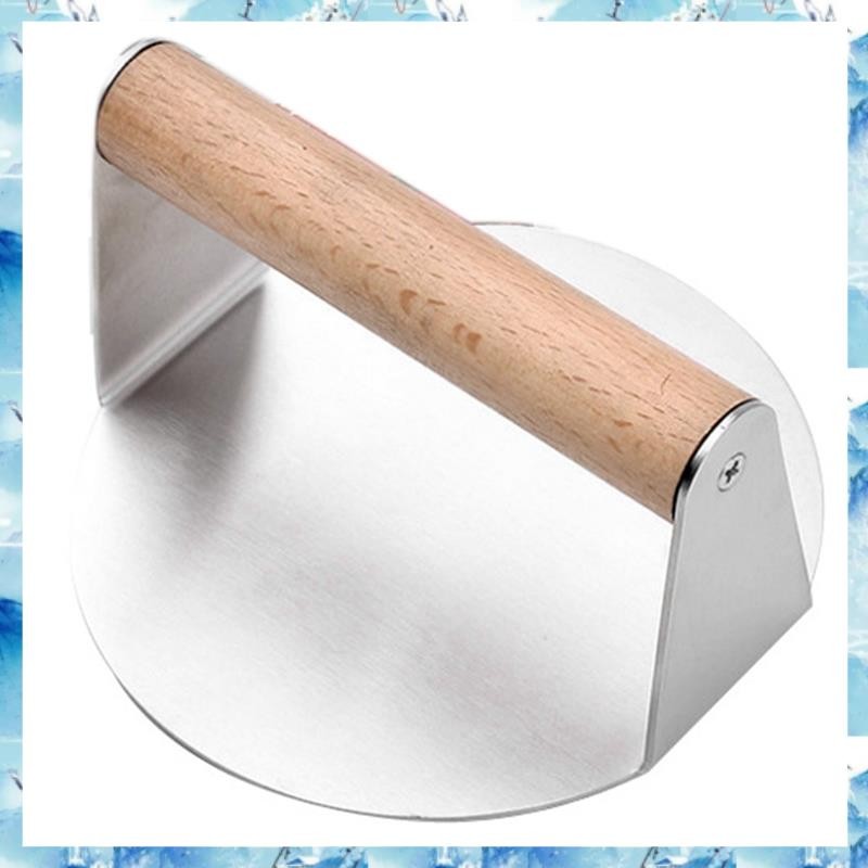 [ ] สแตนเลสสตีลเบอร์เกอร์กด Smash Burger Press พร้อมที่จับสําหรับ Flat Top Grill Cooking Grill Acces