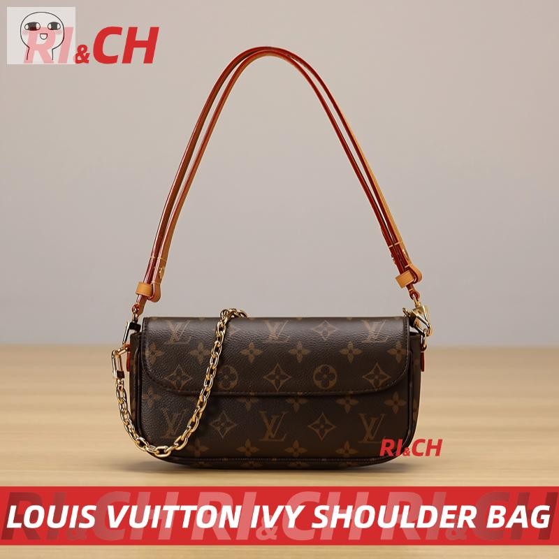 สินค้าขายดี #Rich Louis Vuitton ราคาถูกที่สุดใน Shopee แท้IVY Wallet on Chain Bag!! กระเป๋าสตางค์สาย