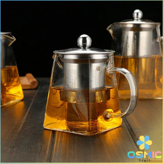 MIC แก้วกาชงชา ตัวกรองสแตนเลส ก้นออกแบบเป็นเหลี่ยม ไลฟ์สไตล์เม็กซิโก Glass teapot