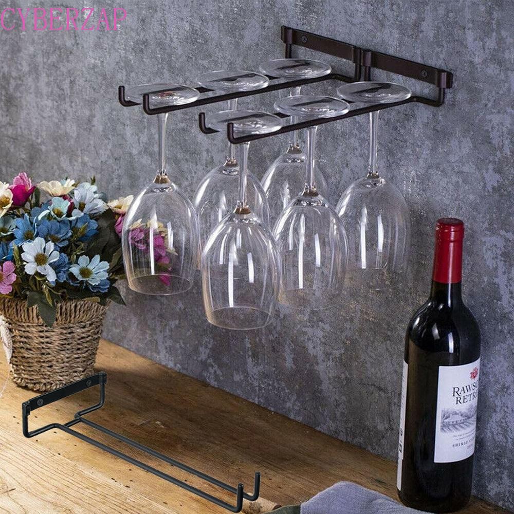 Cyberzap ที่วางแก้วไวน์ Wall Mount ทนทาน Organizer Goblet Bar ชั้นวางแขวนในครัว