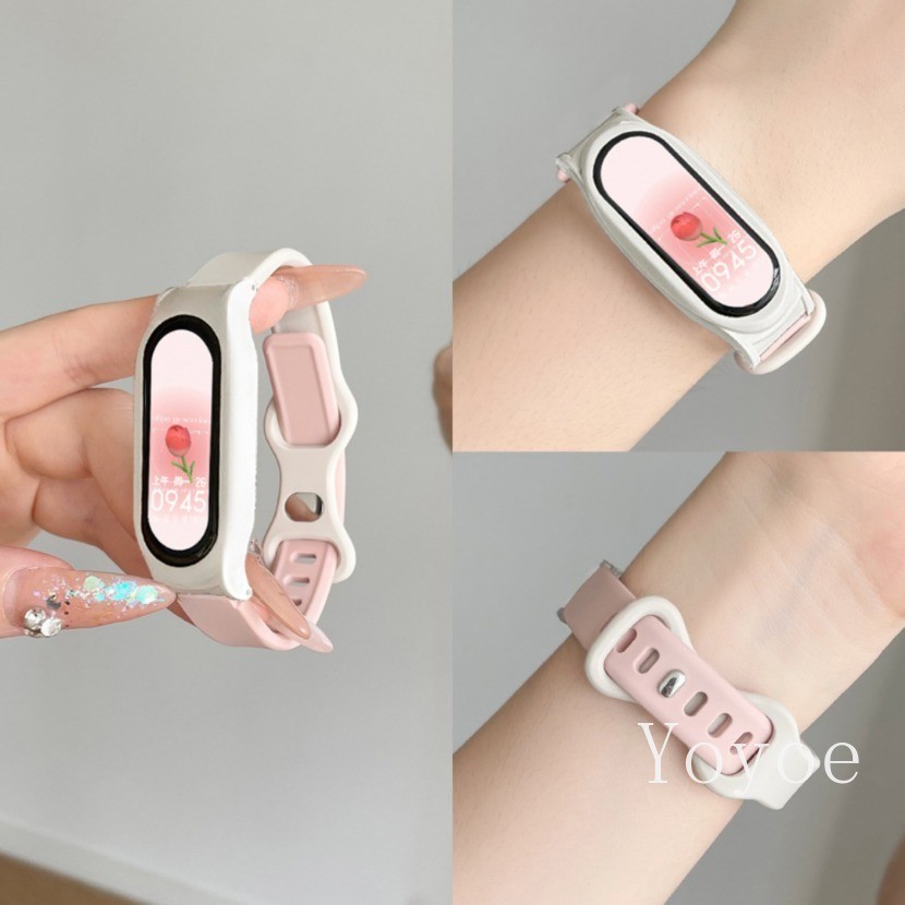สร้อยข้อมือกีฬาสําหรับ Xiaomi Mi Band 9 8 7 สาย SmartWatch สายรัดข้อมืออุปกรณ์เสริมซิลิโคนอ่อนนุ่มสําหรับ Xiaomi Mi Band 6 5 4 3 Correa