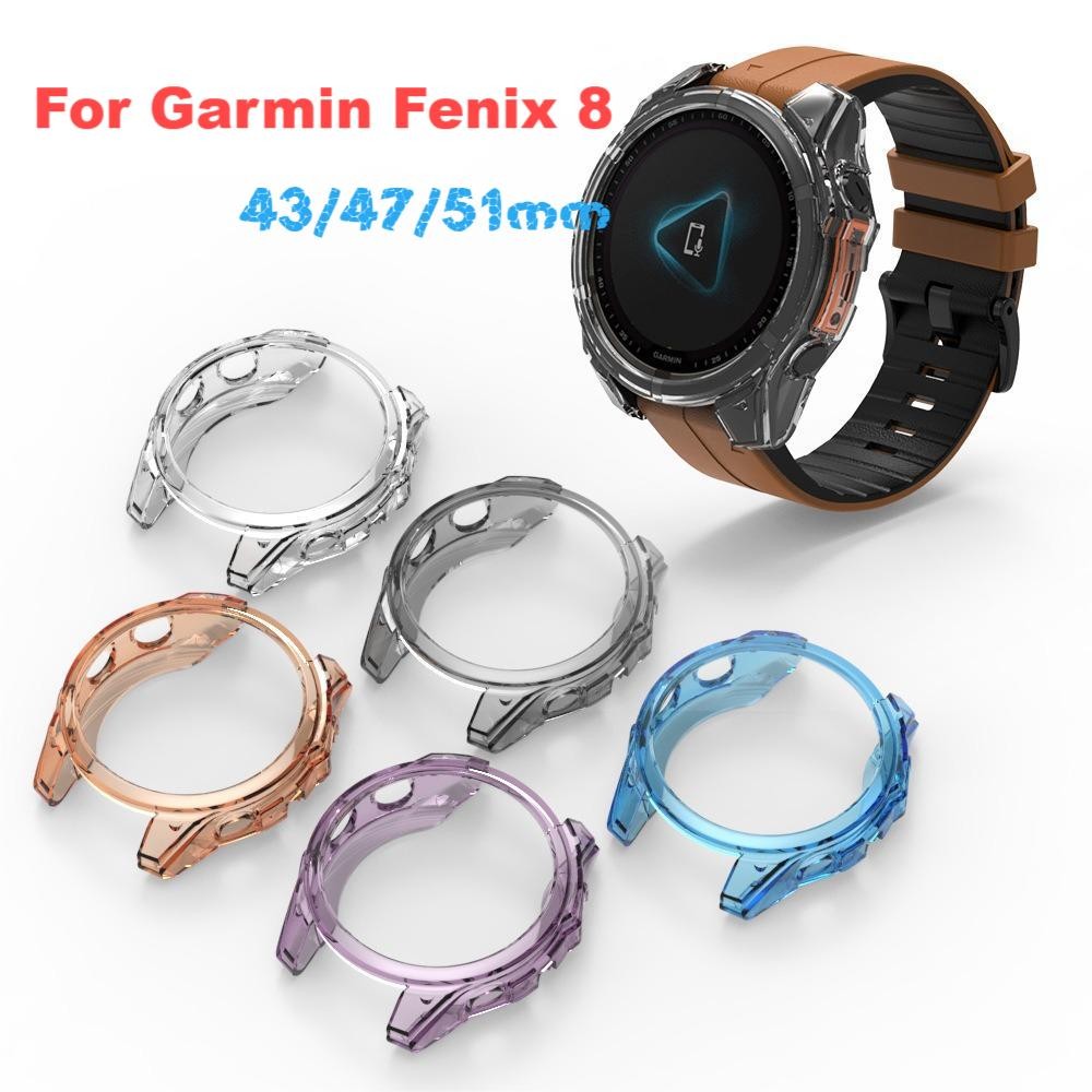 Tpu Soft Case สําหรับ Garmin Fenix 8 43 มม.47 มม.51 มม.ตัวป้องกัน Samrt สายนาฬิกา Shell Fenix8 ฝาครอ