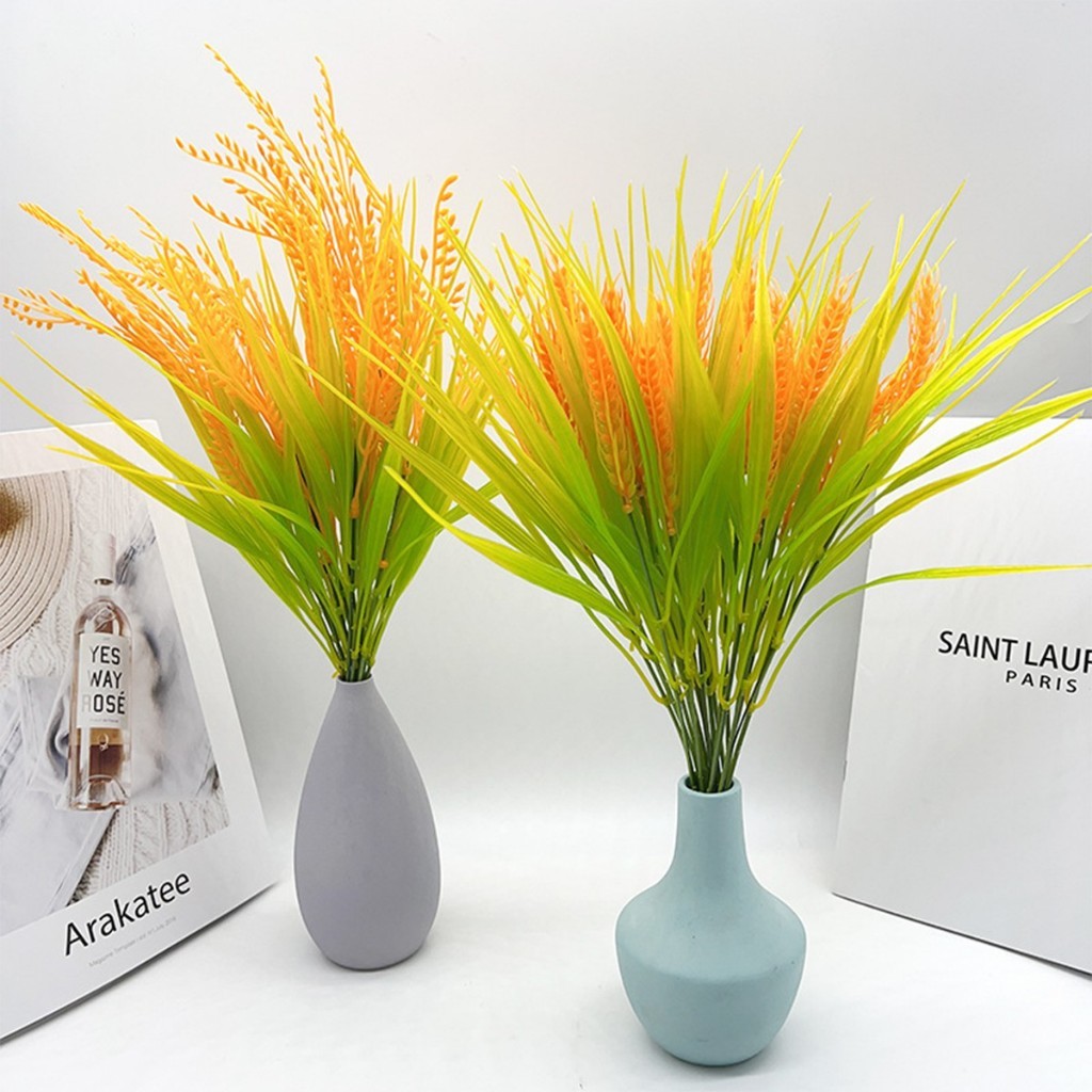 ต้นข้าวปลอม 7 ส้อม รวงข้าวสาลี สำหรับตกแต่งบ้านเสริมศิริมงคล สวย - รูปที่ 3