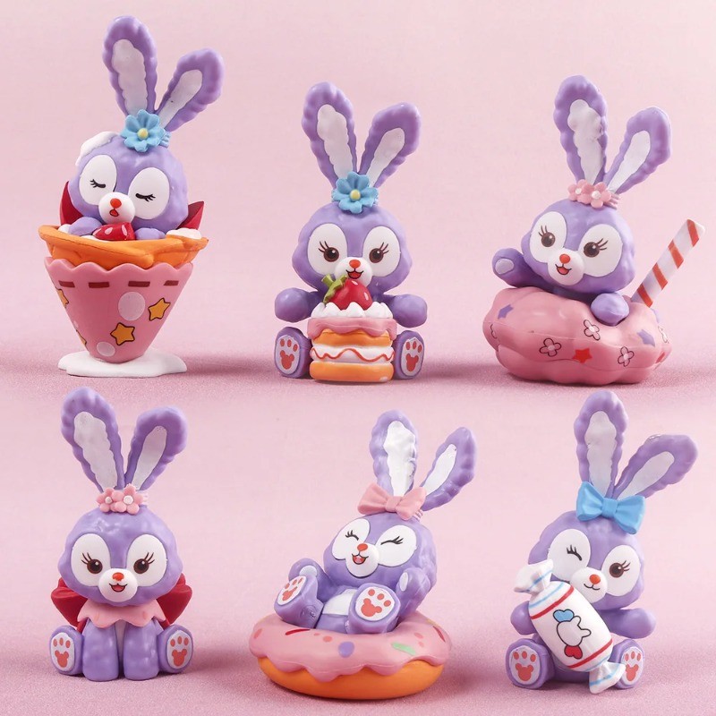 การ์ตูน Disney Stellalou Afternoon Tea Series น่ารักคอลเลกชันเค้กตกแต่งอุปกรณ์เสริมงานอดิเรกของเล่นเด็กของขวัญ