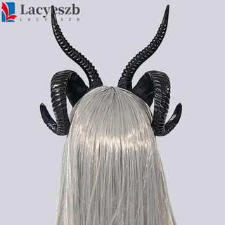 Lacyeszb ฮาโลวีนแกะ Horns แถบคาดศีรษะ, Devil Ox Horn Hairban…