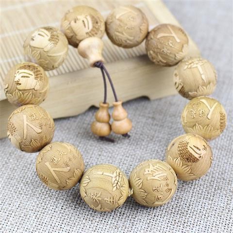 Yaba สร้อยข้อมือไม้ 20 Taihang วัสดุแกะสลักลูกปัดลูกประคําผู้ชายผู้หญิงสร้อยข้อมือคู่ Wenwan ลูกปัดไม้ String - รูปที่ 4